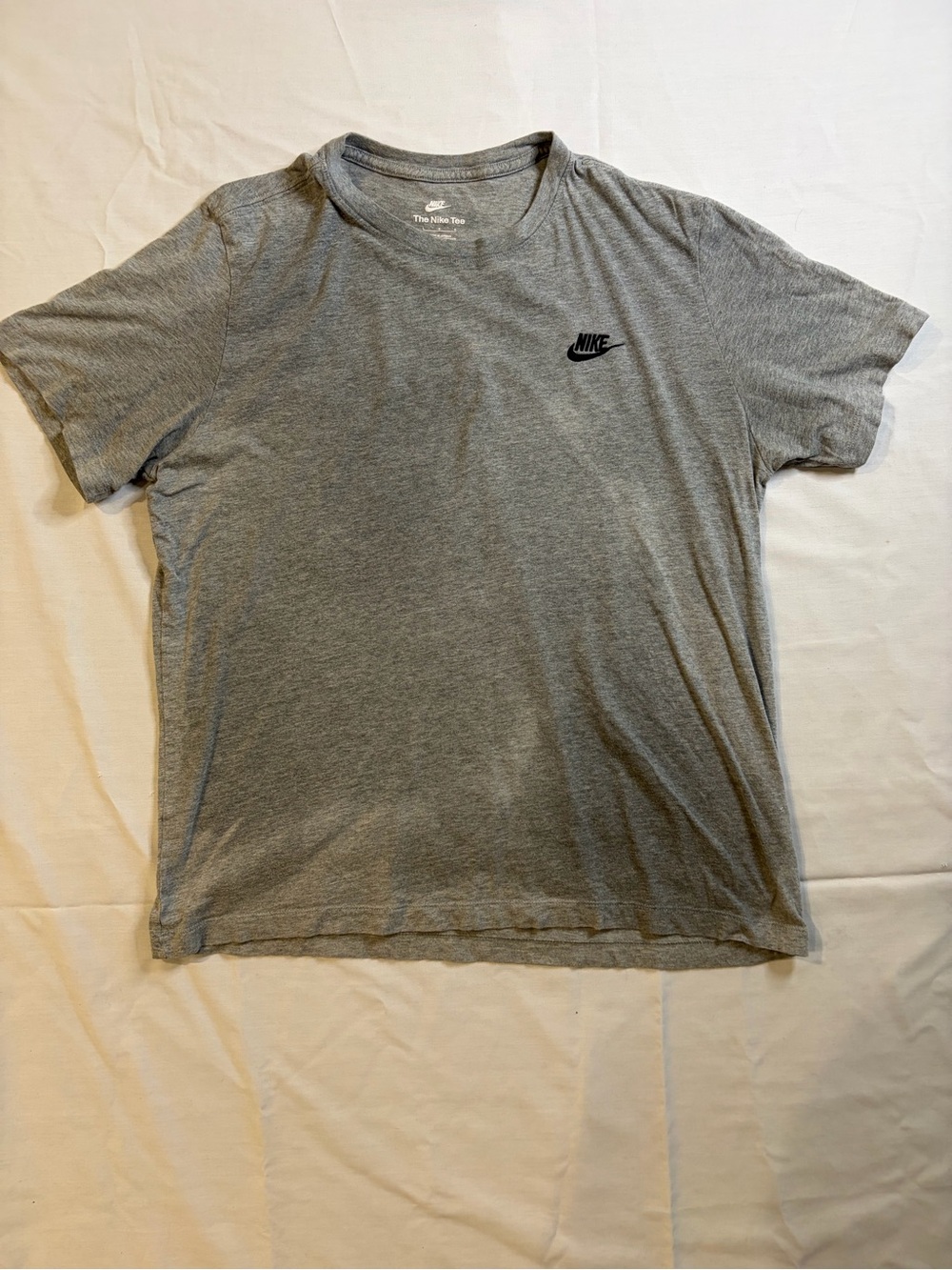 Nike Short-Sleeve Crew Tee in Heather Gray with Black Logo